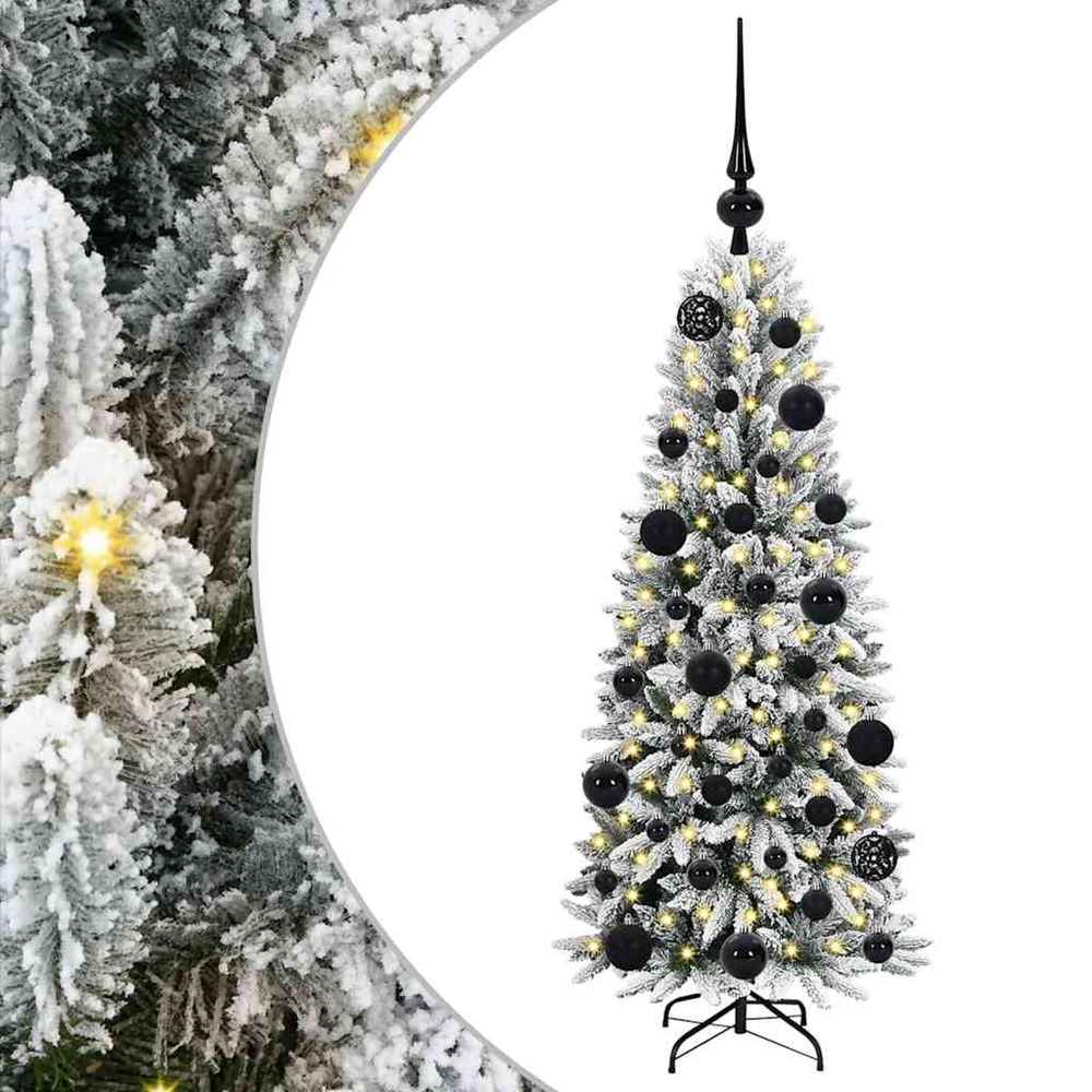 Sapin de noël artificiel avec 150 led avec support blanc 120 cm