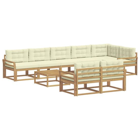 Ensemble de canapés d'extérieur 9 pc blanc et crème polyester