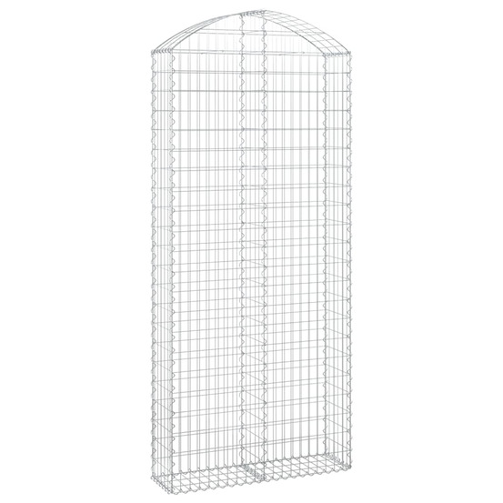 Panier de gabions arqué 100x30x220/240 cm fer galvanisé