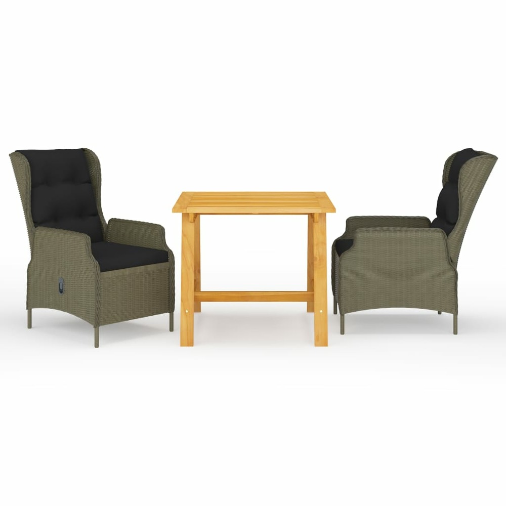 Ensemble de salle à manger de jardin meuble extérieur 3 pièces marron