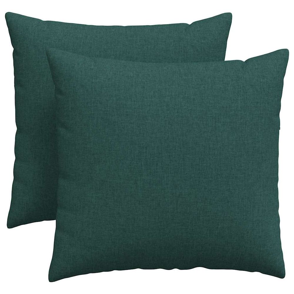 Coussins de canapé 2 pc tissu vert foncé 45 x 45 cm