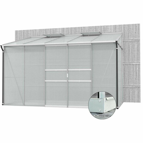 Serre de jardin en polycarbonate 6 mm et aluminium anodisé avec embase ida 201.4