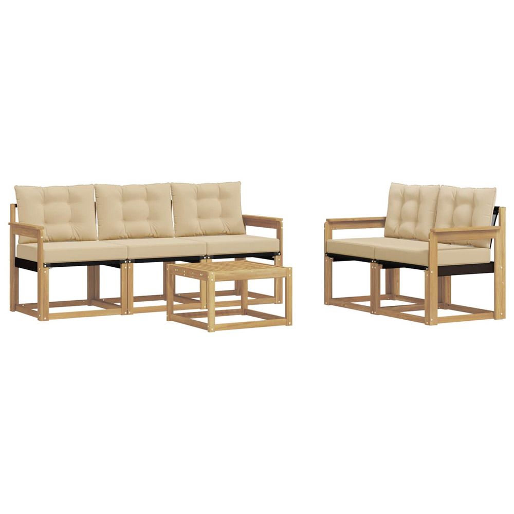Ensemble de canapés d'extérieur 6 pc blanc et beige