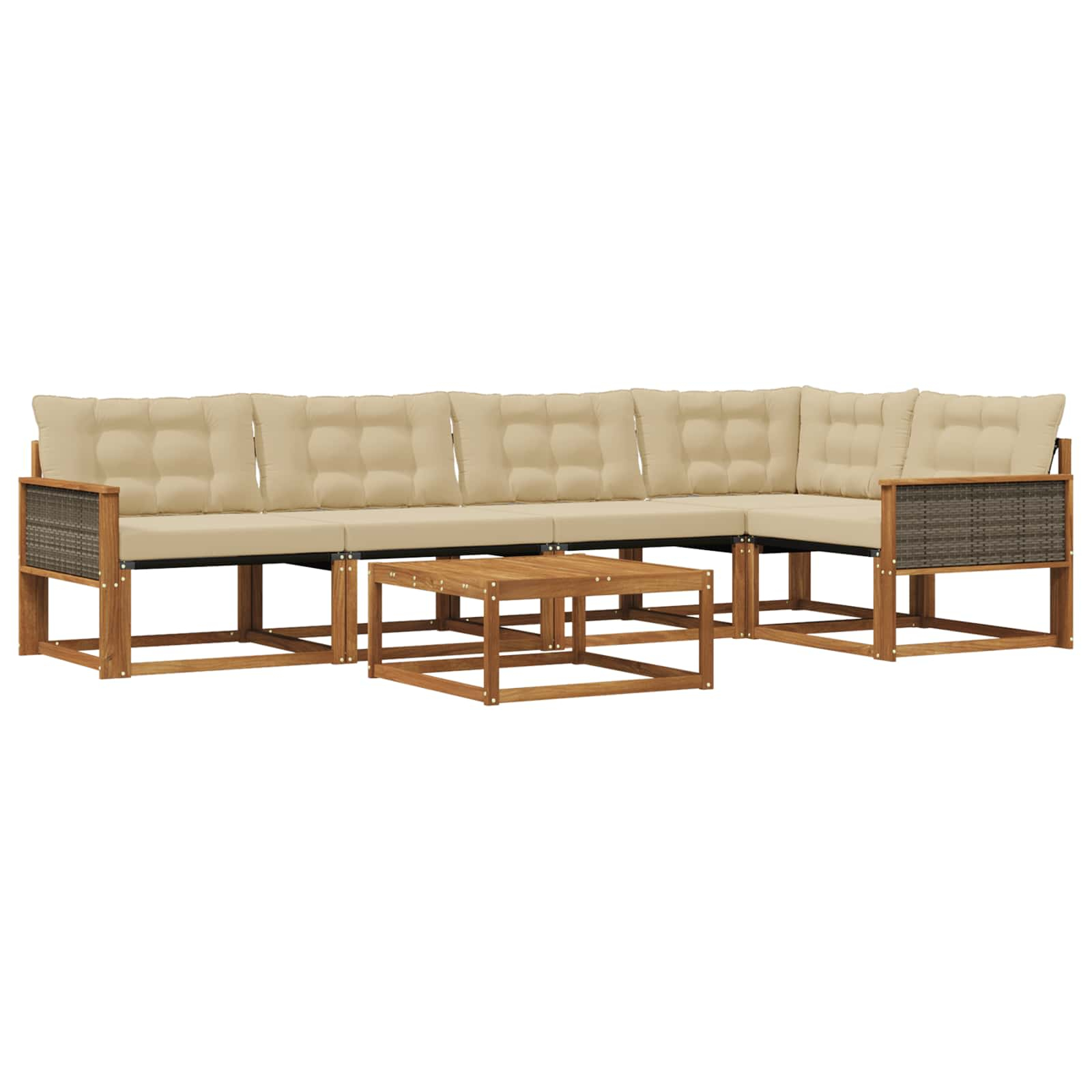 Ensemble de canapés d'extérieur 6 pcs naturel et beige