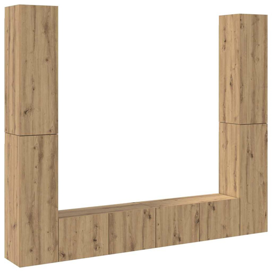 Meubles tv muraux 6 pcs chêne artisanal bois d'ingénierie