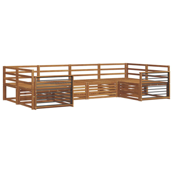 Ensembles de canapés 6 pcs naturel bois d'acacia massif