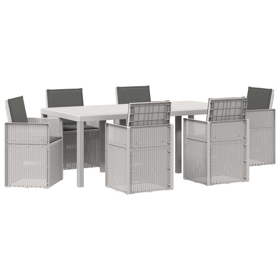 Ensemble de salle à manger pour jardin avec coussin 7 pcs pp