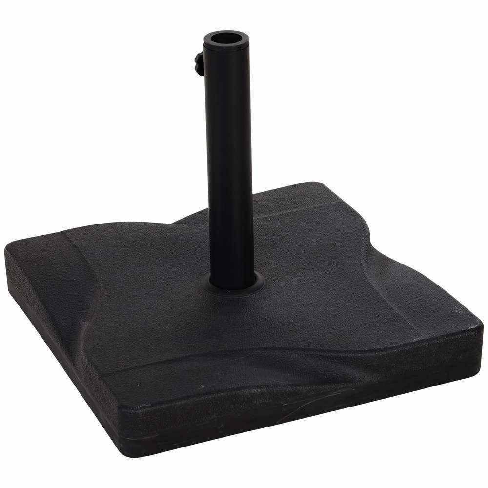 Pied de parasol carré poids net 20 Kg ciment HDPE noir - 41x41x32cm