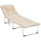 Chaise longue pliable beige tissu