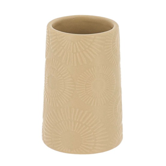 Gobelet gres rond ethnic spirals - beige