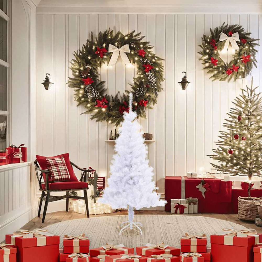 VidaXL Arbre De Noël En Bois Massif De Pin 120 Cm - Décoration Rustique Et Naturelle Pour Fêtes