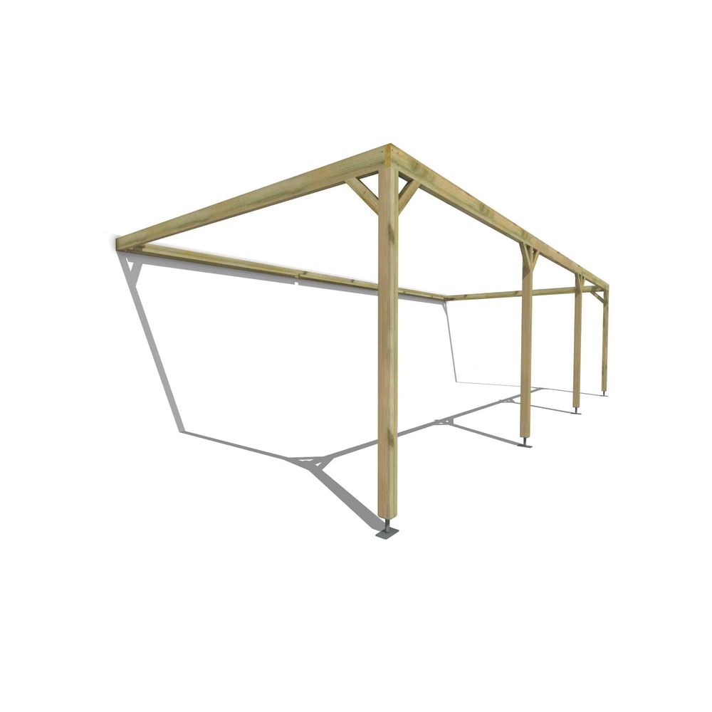 Pergola bois • 9m x 4m • adossée • cadre simple • livraison comprise