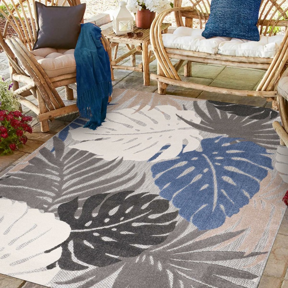 Tapis extérieur 80x200 tissé kilim beige chimeki