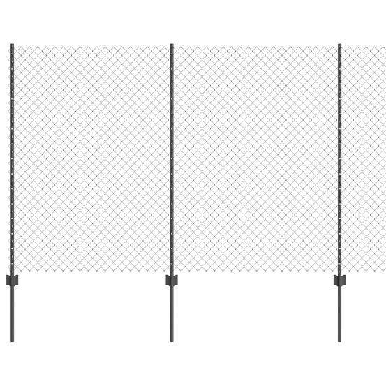 Clôture grillagée avec poteau 10 x 1,5 m acier recouvert de pvc