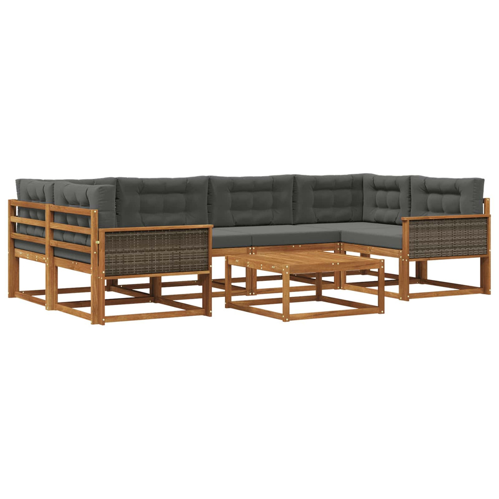 Ensemble de canapés d'extérieur 7 pcs naturel et anthracite