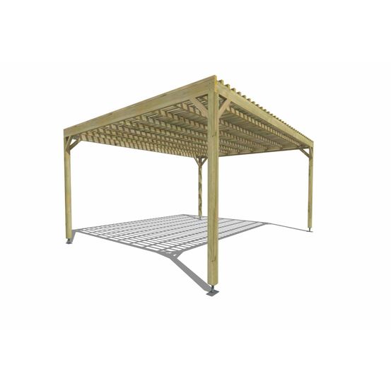 Pergola bois • 5m x 4m • indépendante • sens largeur • lattage bois • livraison comprise