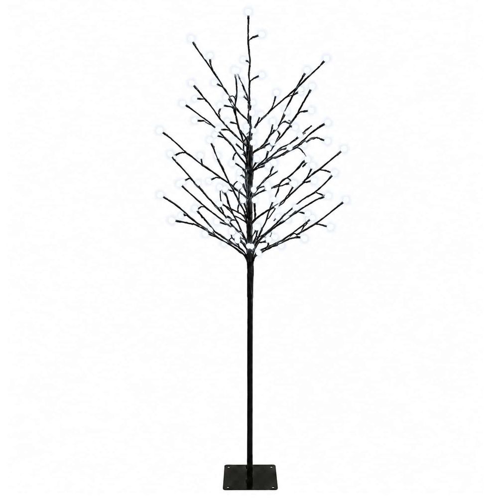 Sapin de noël à boules led noir 18 x 18 x 120 cm acier 150 led