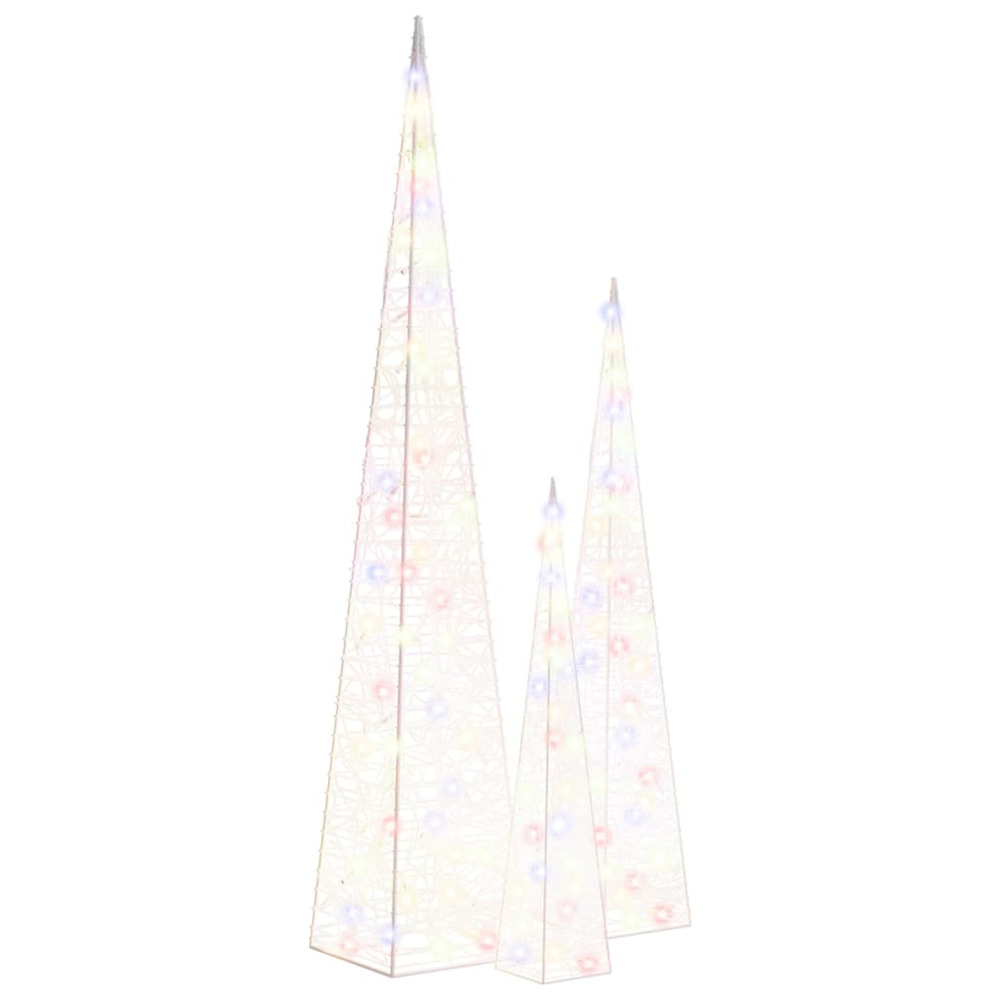 Jeu de cônes lumineux à led acrylique multicolore 60/90/120 cm