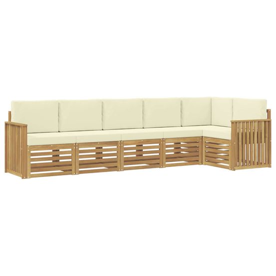 Ensemble de canapés d'extérieur 6 pc blanc et crème polyester