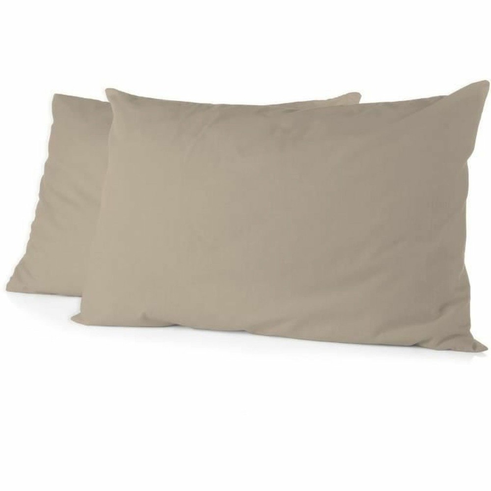 2 taies d'oreiller microfibre 82 g 50 x 70 cm - beige