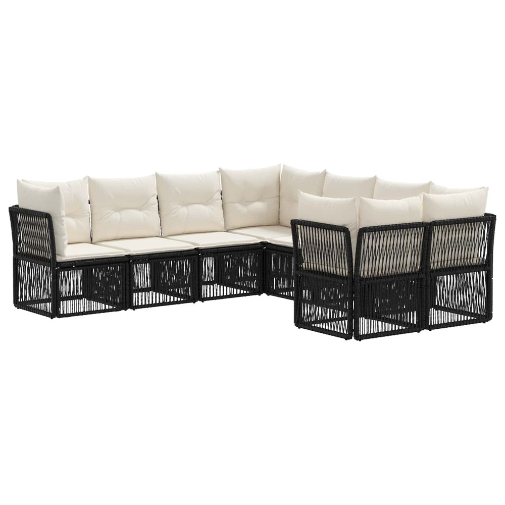 Ensemble de canapé de jardin 8 pc 8-nombre de places noir