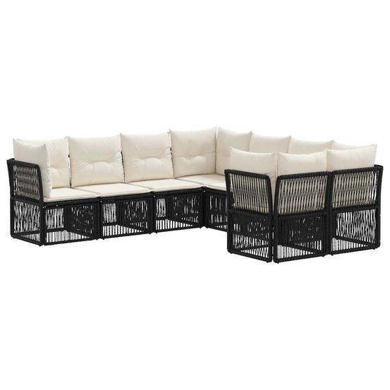 Ensemble de canapé de jardin 8 pc 8-nombre de places noir
