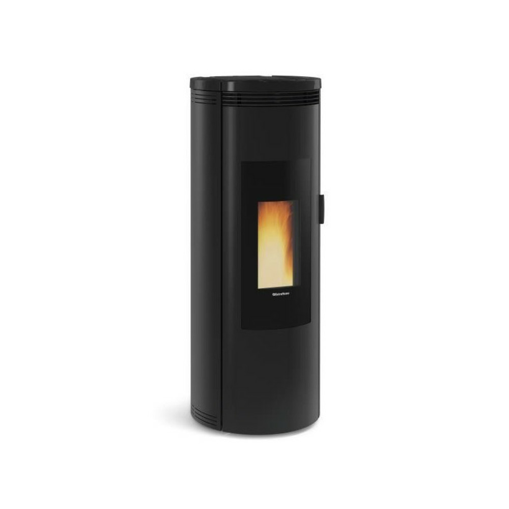 1283502-poele a granules etanche-8kw-a+-flamme verte 7*-cstb-foyer font nordica extraflame - amikanoir