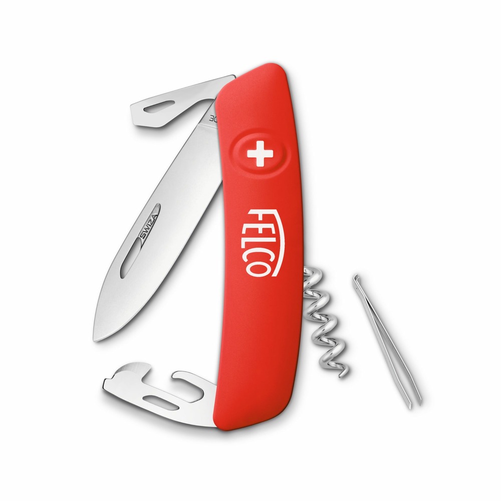 Felco couteau suisse n° 503 (9 fonctions, lame 75 mm, tournevis plat, tire-bouchon, pincette, ouvre-bouteille, ouvre-boîte)