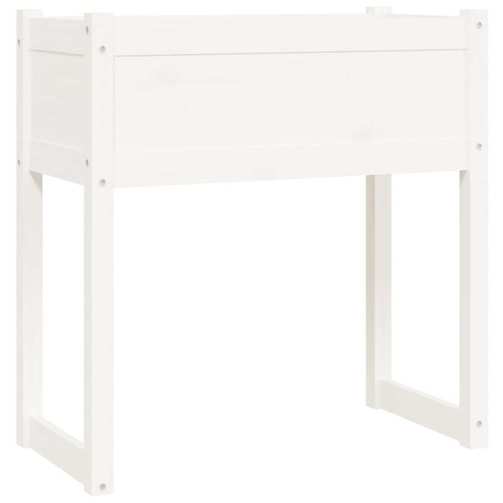 Jardinière bac lit surélevé plantes fleurs terrasse jardin 78 x 40 x 81 cm bois massif de pin blanc