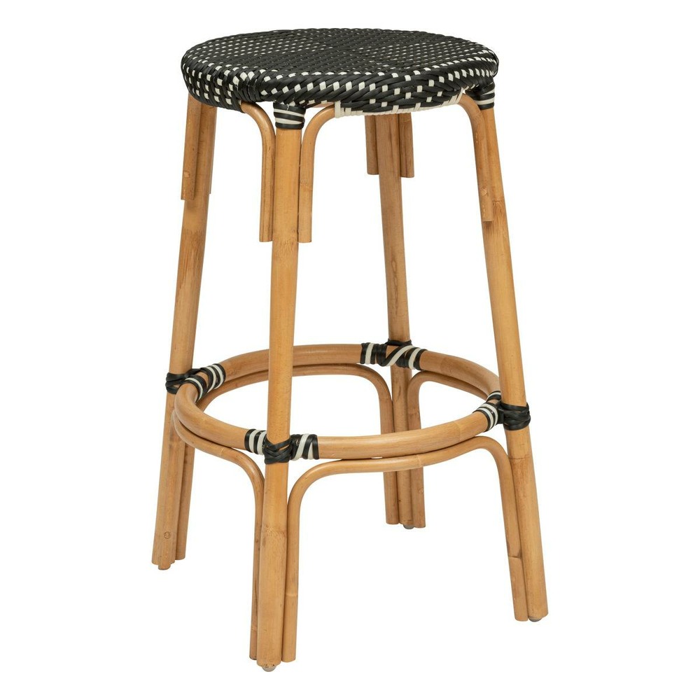 Tabouret de bar trecia en rotin 40x40cm blanc