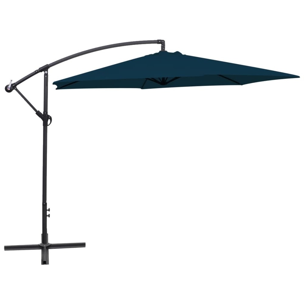 Parasol meuble de jardin en porte-à-faux 3 m bleu
