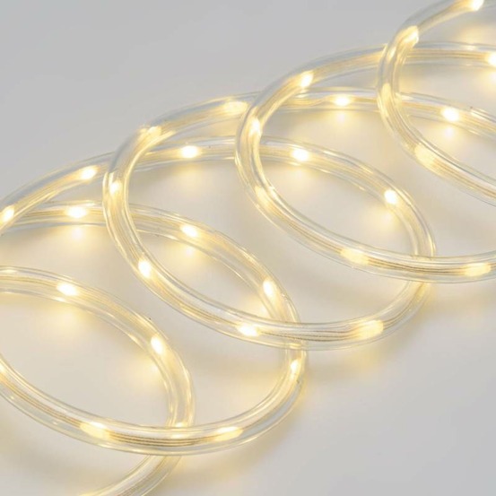 Tube lumineux 10m 8 jeux de lumière 200 led blanc chaud 360° haute luminosité lotti