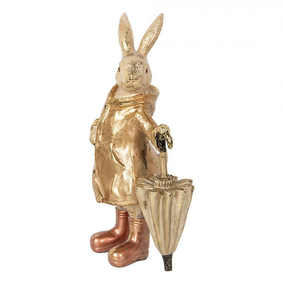 Statuette décorative lapin parapluie 20x12x33cm