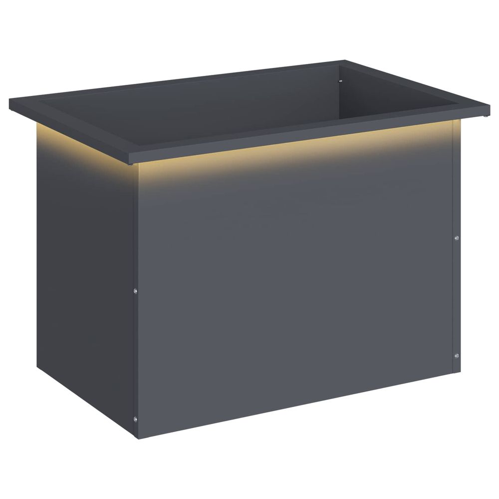 Jardinière d'extérieur de jardin avec led anthracite 40 x 60 x 40 cm acier