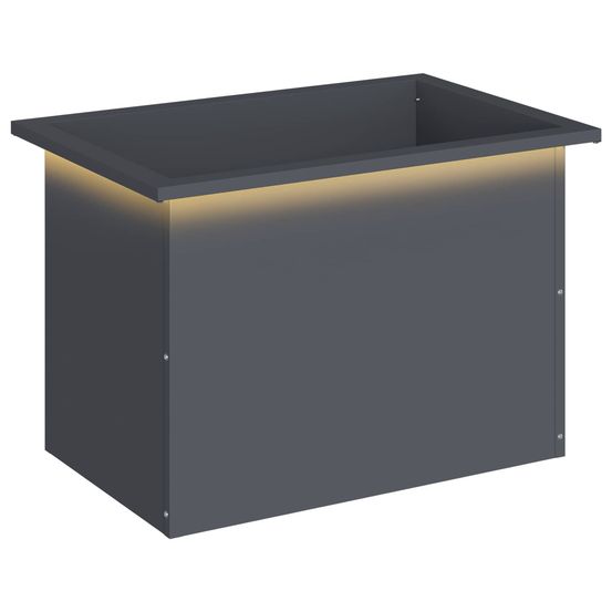 Jardinière d'extérieur de jardin avec led anthracite 40 x 60 x 40 cm acier