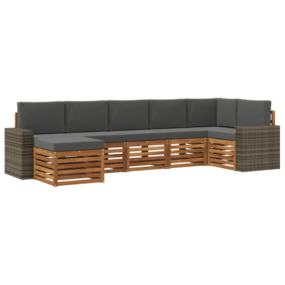 Ensemble de canapé d'angle 7 pcs naturel et anthracite