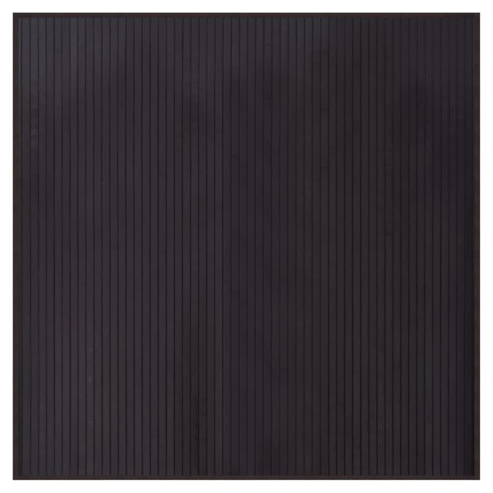 Tapis carré marron foncé 100x100 cm bambou