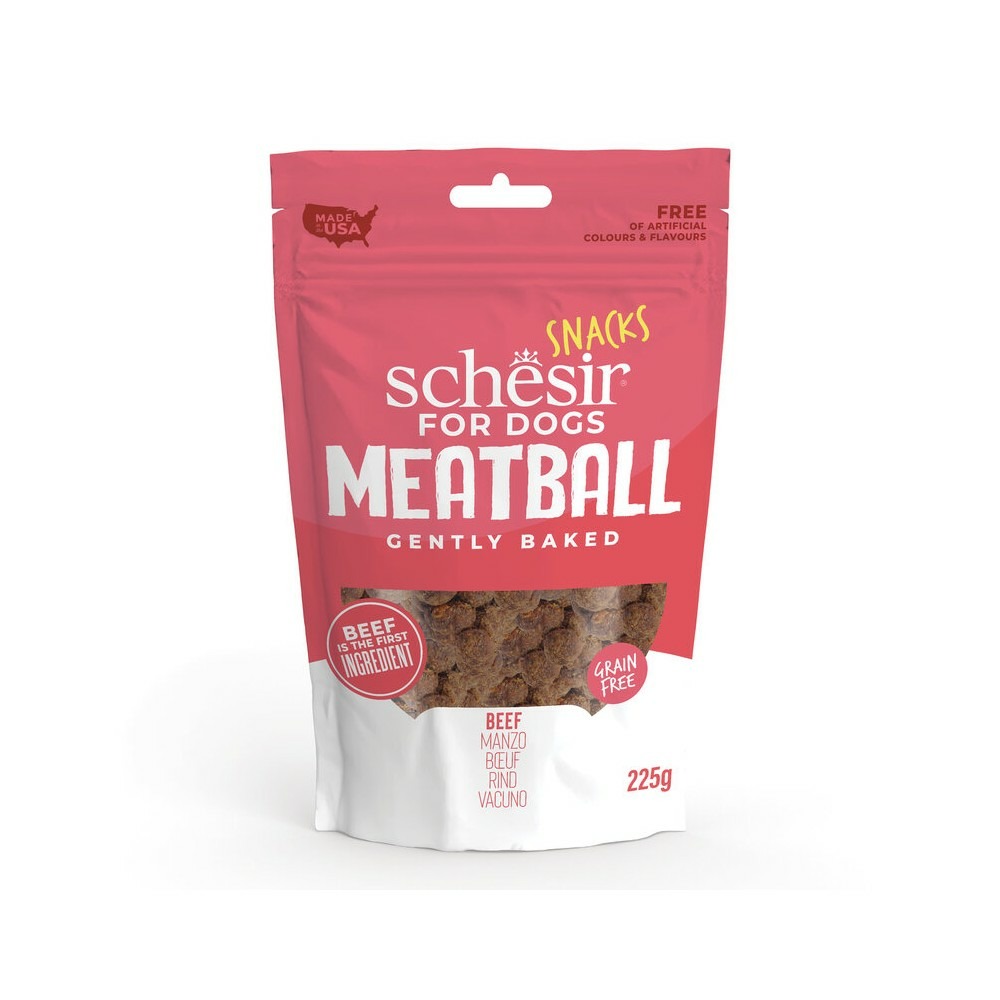Schesir chien - boulettes/boeuf friandises snack 225 g