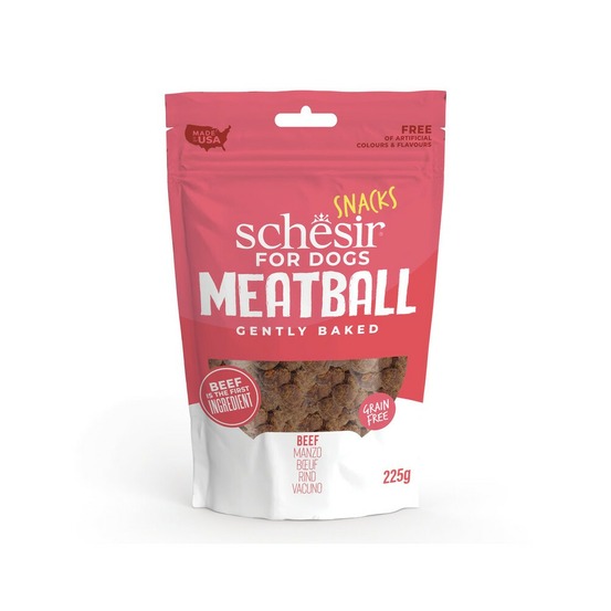 Schesir chien - boulettes/boeuf friandises snack 225 g