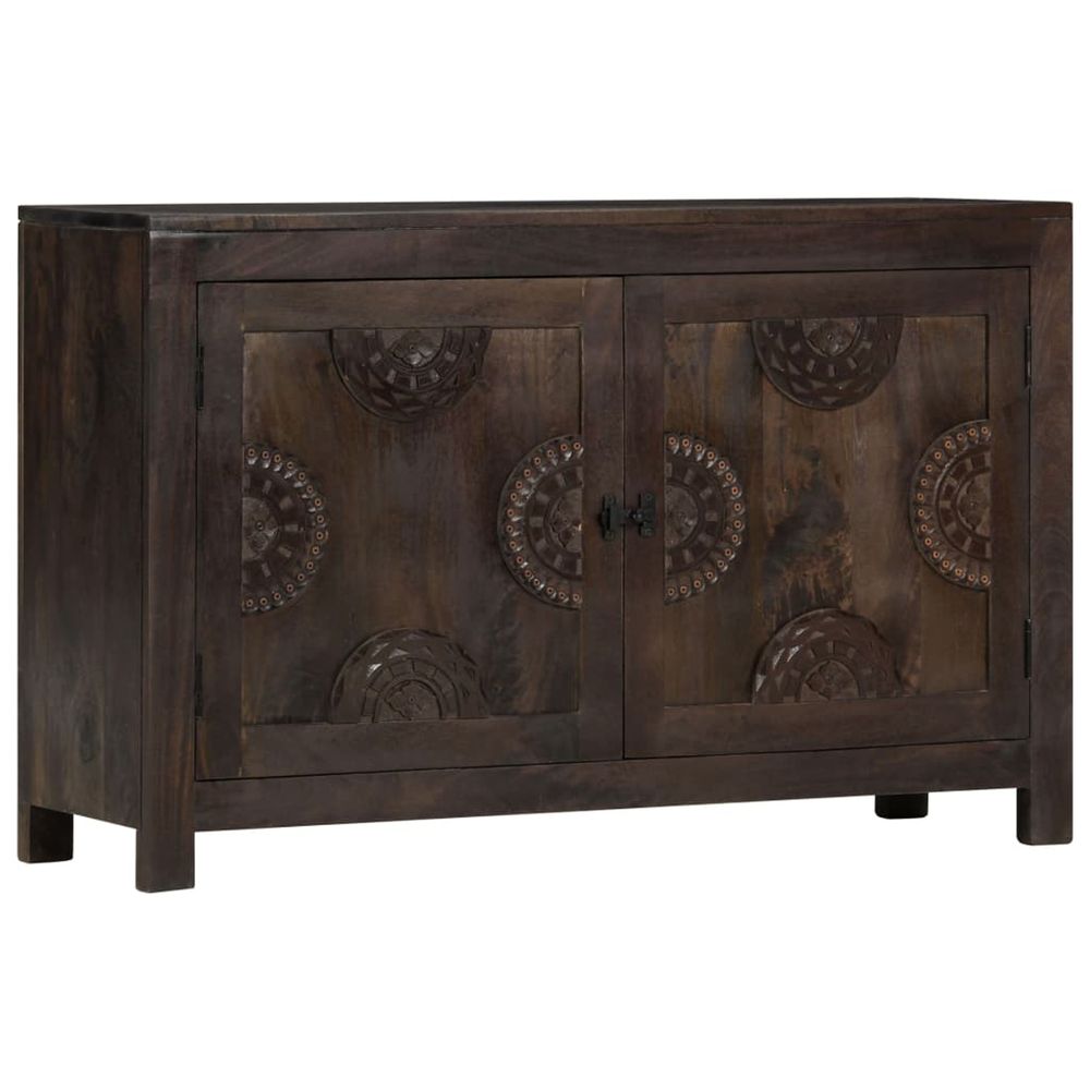 Buffet avec dessin sculpté 110x35x70 cm bois de manguier massif