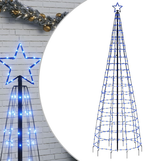 Sapin de noël à led avec pointes 570 led bleu 300 cm