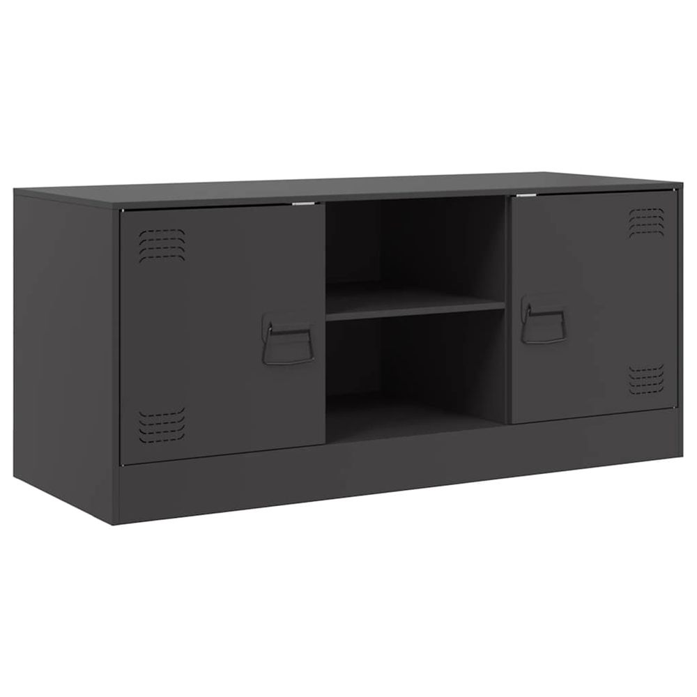 Meuble tv noir 99x39x44 cm acier