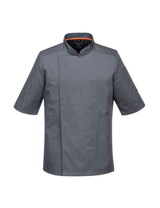Veste de cuisinier maille pro s/s couleur : gris ardoise taille xl - portwest