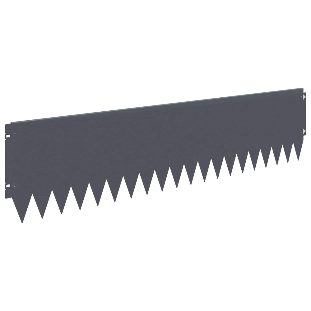 Bordure de pelouse 10 pc 103 x 25 cm acier anthracite