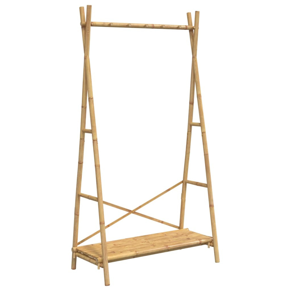 Porte-vêtement avec étagère 102x50x190 cm bambou