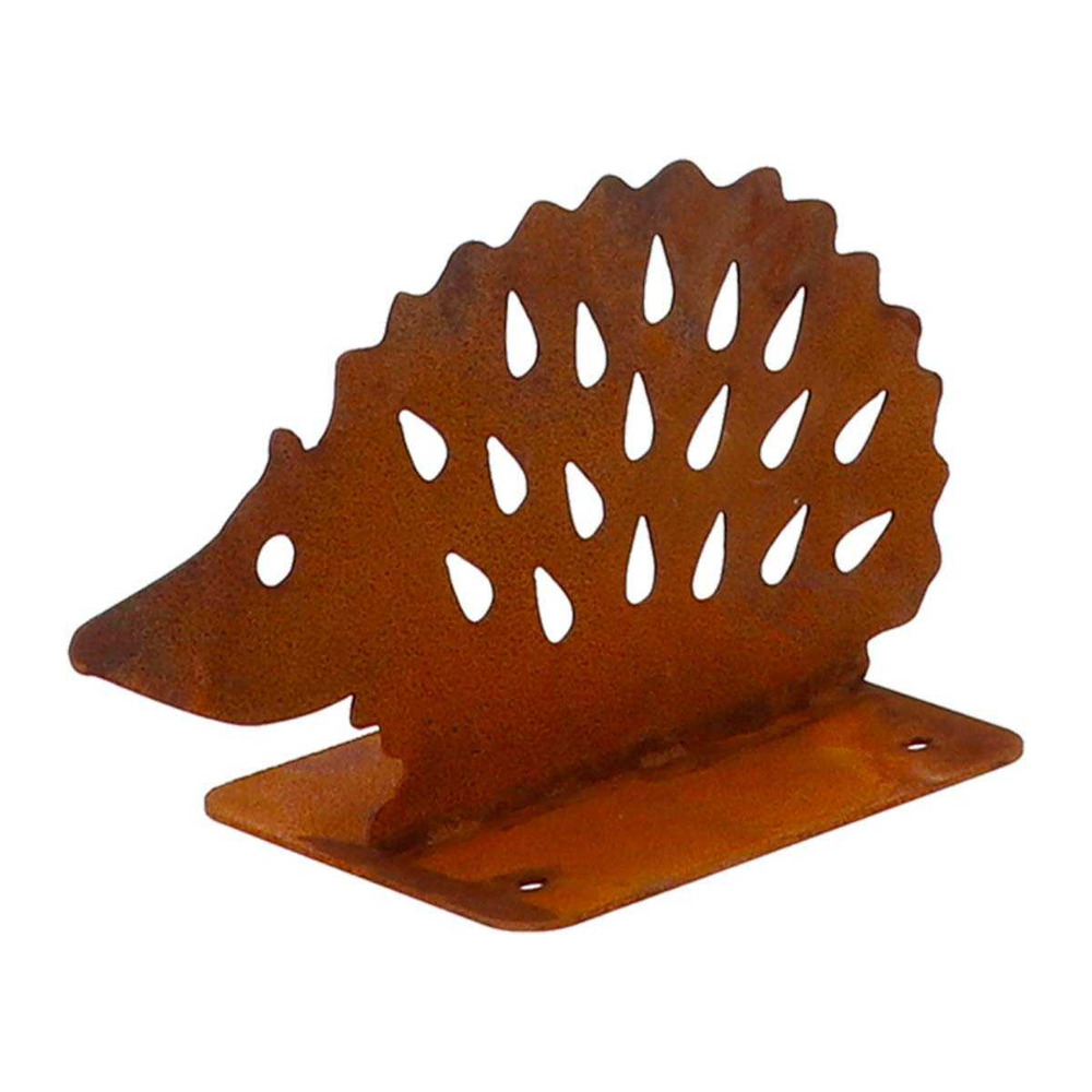 Animal en acier effet rouillé à poser hérisson