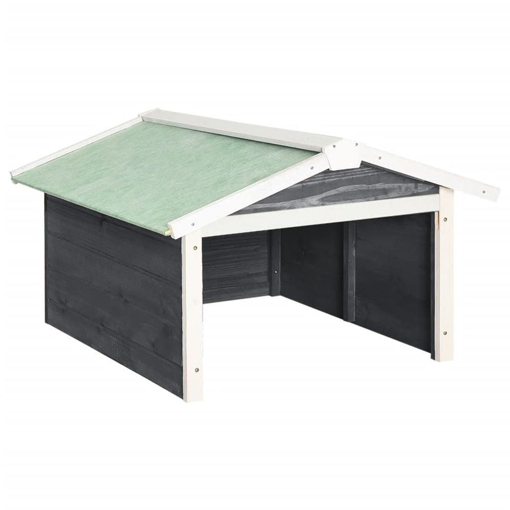 Garage de tondeuse à gazon 72x87x50 cm gris et blanc sapin