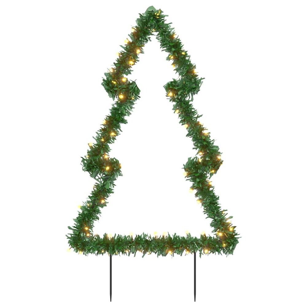 Décoration lumineuse arbre de noël avec piquets 80 led 60 cm
