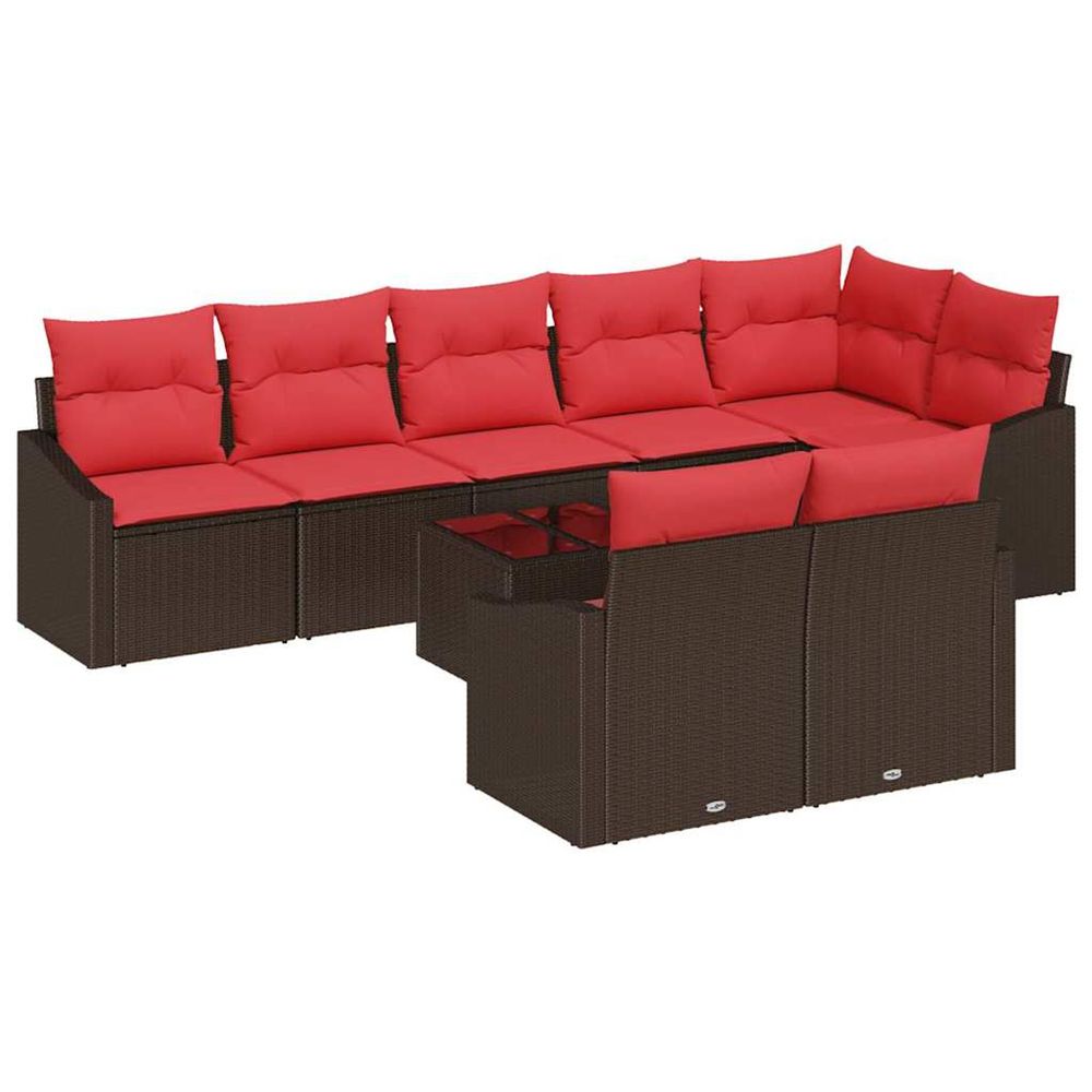 Ensemble de canapés 9 pc marron polyrotin