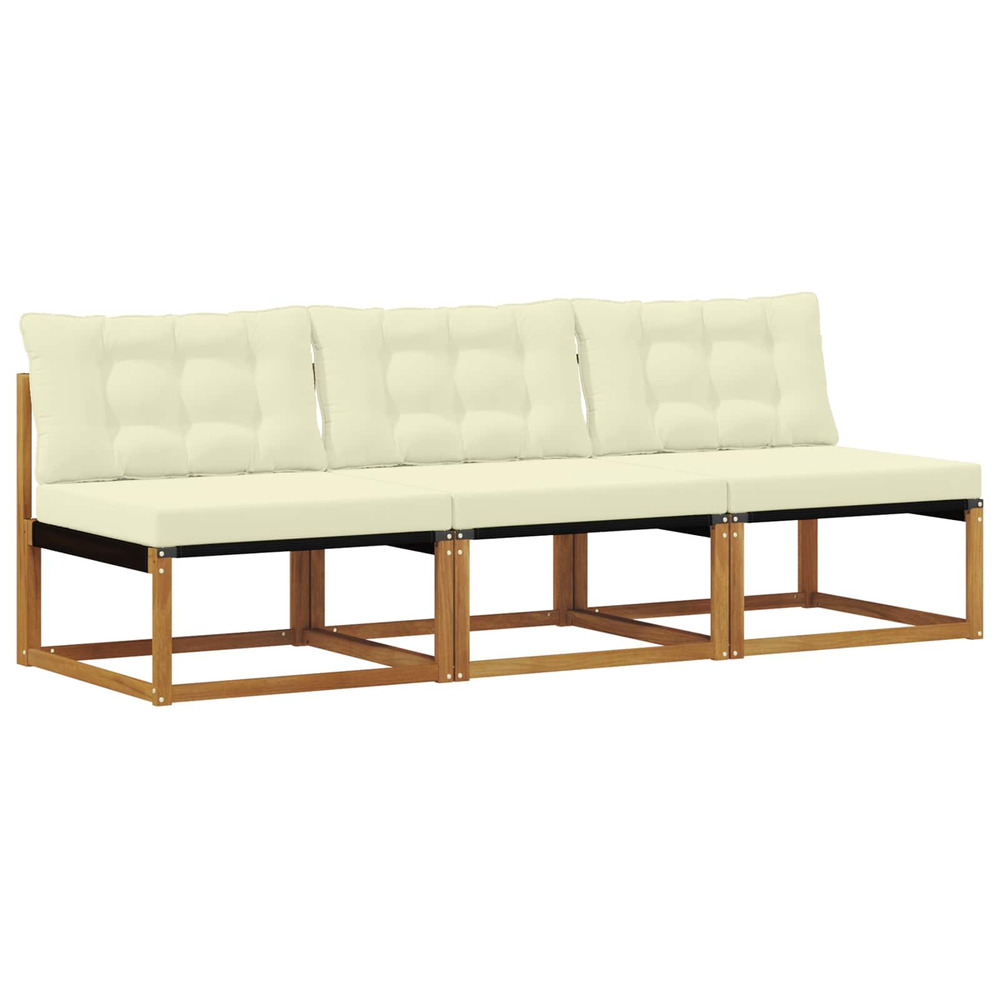 3 pièce sofa de milieu extérieur bois d'acacia massif naturel
